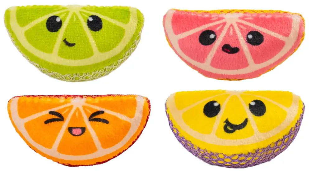 Kattleksak Dental fruits 4-pack - Mycket uppskattad