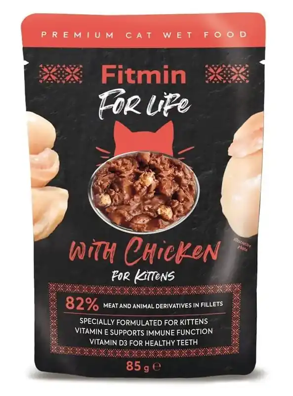 Tillverkarpris | FITMIN Cat For Life påse Kitten kyckling 85 g