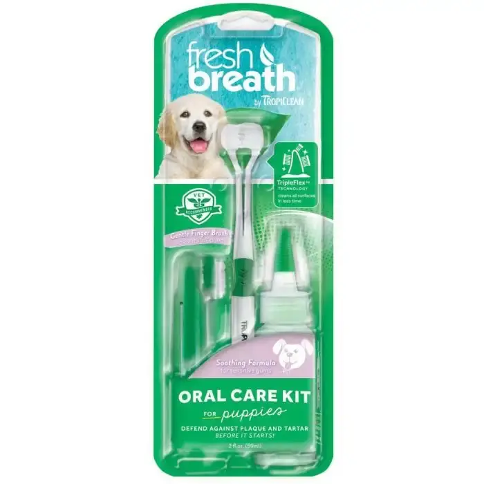 Tropiclean Oral Care Kit – Tandvårdsset med tandkräm och två tandborstar | Enkel beställning