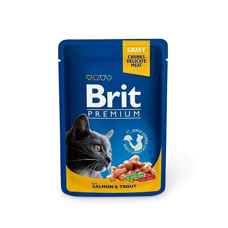 Fabrikspris - Brit Premium Portionspåsar Med Lax & Forell För Katter