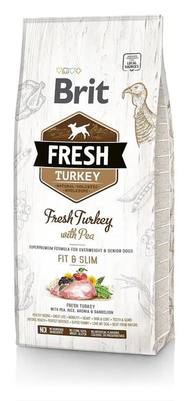 Spara mer - BRIT Fresh kalkon med ärtor light fit & slim 2,5 kg