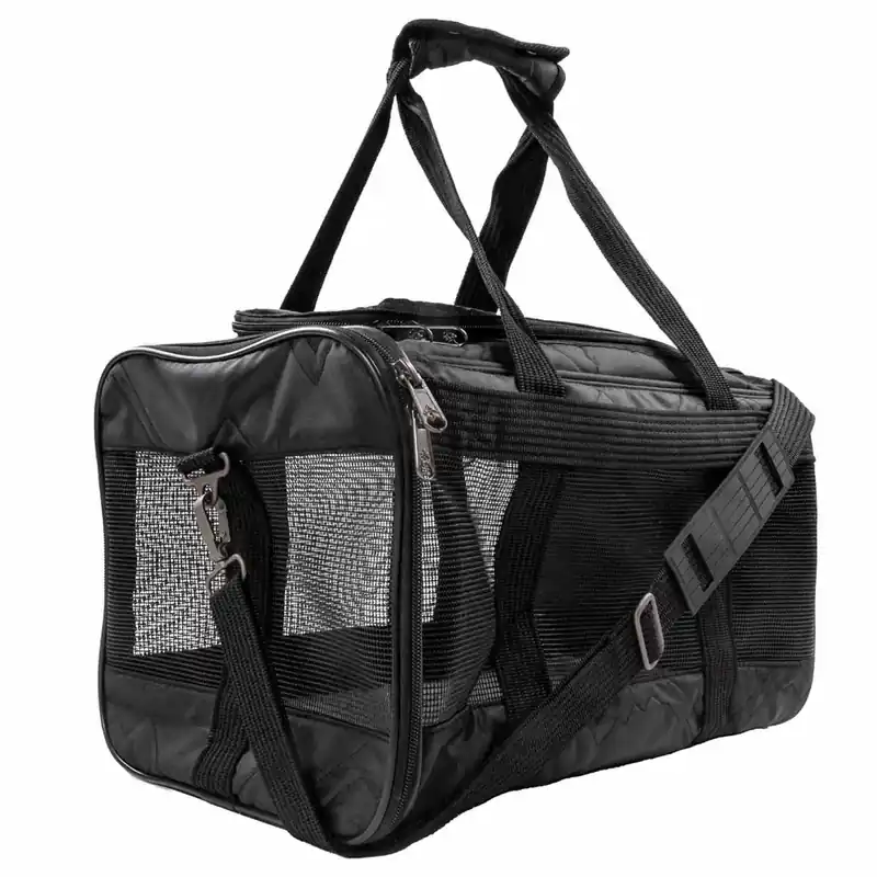 Handla säkert - Sherpa Deluxe Pet Carrier Black Medium 43x28x26,5cm Max 7kg