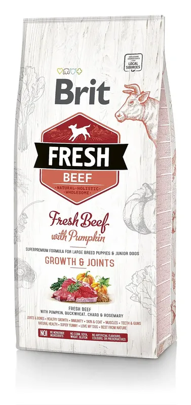 Sista dagarna - BRIT Fresh nötkött med pumpa Puppy Large 2,5 kg