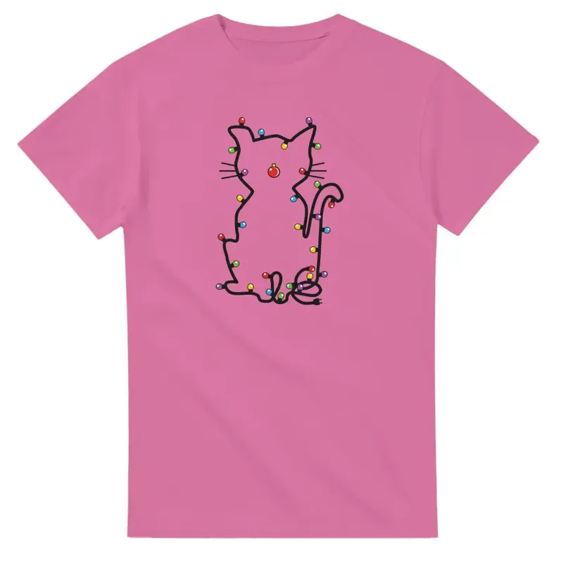 Supercat T shirt med tryck Kittylights rosa – XL - Rabatter