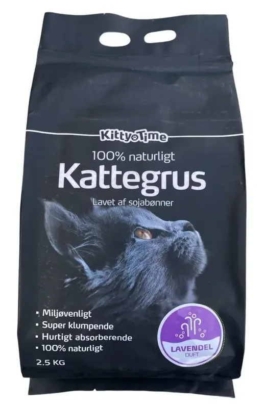 Professionell kvalitet - KittyTime TOFU kattsand Lavendel, 2,5kg