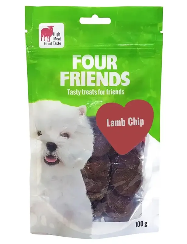 Erbjudande | Belöningsgodis FourFriends Lamb Chip 100 g