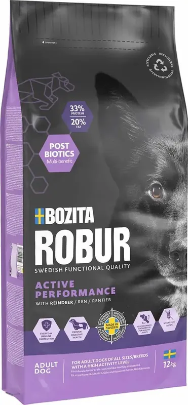 Mycket efterfrågad - Bozita Robur Adult Active Performance Reindeer 12 kg