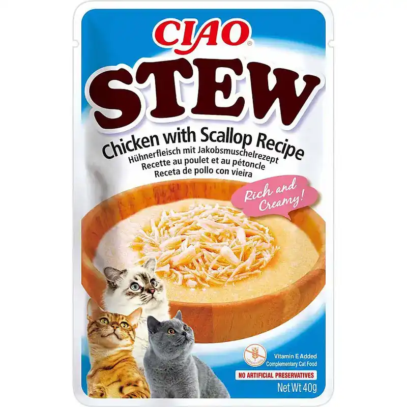 Ny produkt - Ciao Chicken Stew With Chicken & Scallops 40g