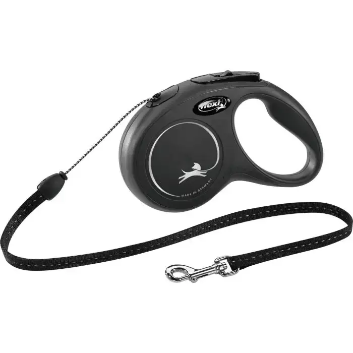 Snabb leverans - Flexi Classic Cord 5m Svart – Rullkoppel för en avslappnad promenad