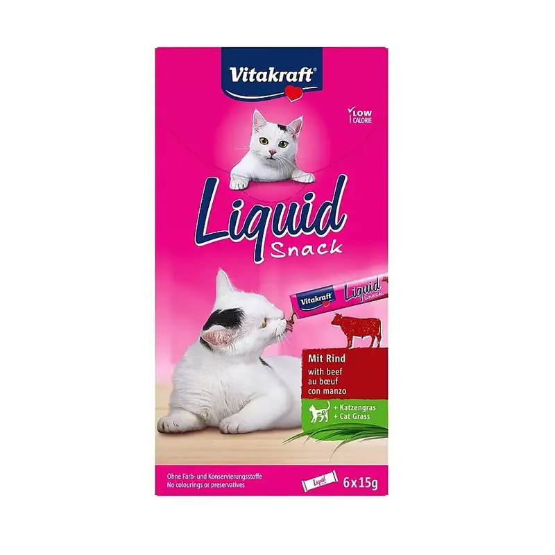 Vitakraft Liquid Stick Beef+Cat grass 90 g - Premium
