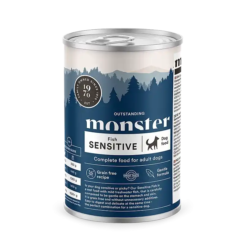 Bästsäljare - Monster Dog Sensitive Fish wet 6×400 g