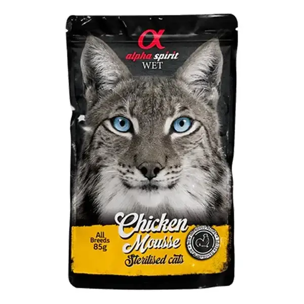 Kampanjen går snart ut | Alpha Spirit Cat Pouch Chicken Sterilized Mousse 85g