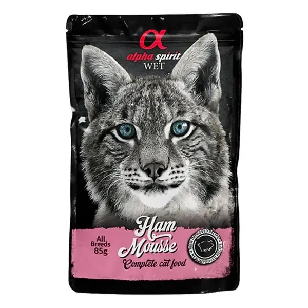 Alpha Spirit Cat Pouch Ham Mousse 85g - Lågt pris