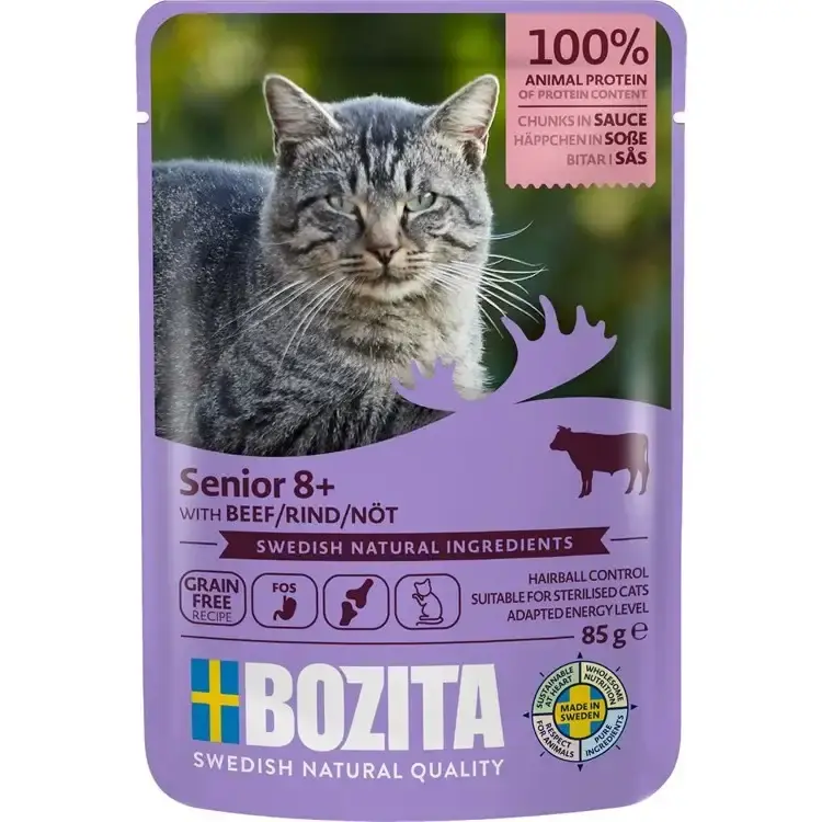 Specialerbjudande | Bozita Senior 8+ Nötkött, bitar i sås 85g
