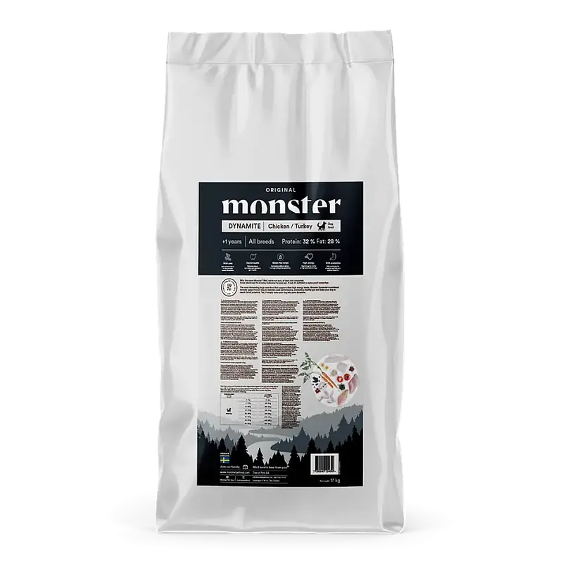 Monster Dog Original Dynamite All Breed Chicken & Turkey 17 kg - Kampanj