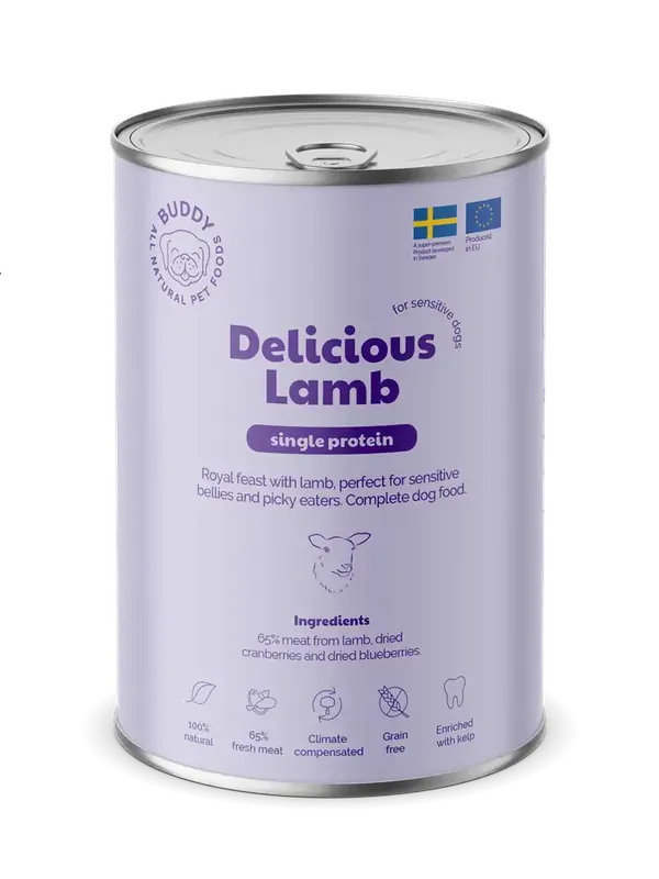 Buddy Dog Delicious lamb 6×400 g - Bra pris
