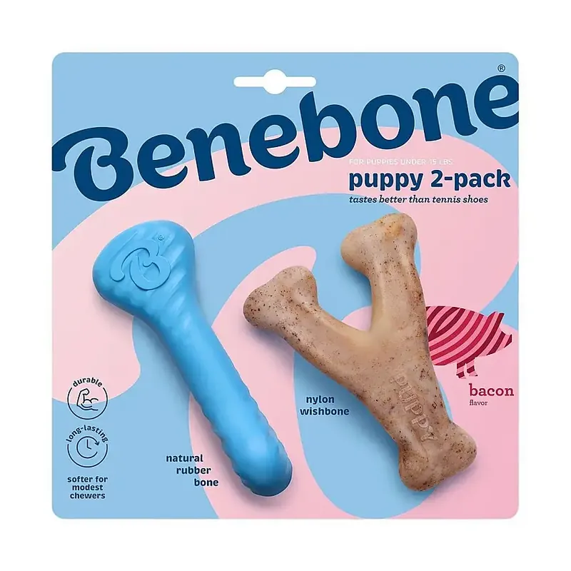 Benebone Gummiben & Wishbone Tuggleksaker till Valp 2-pack - Topprodukt