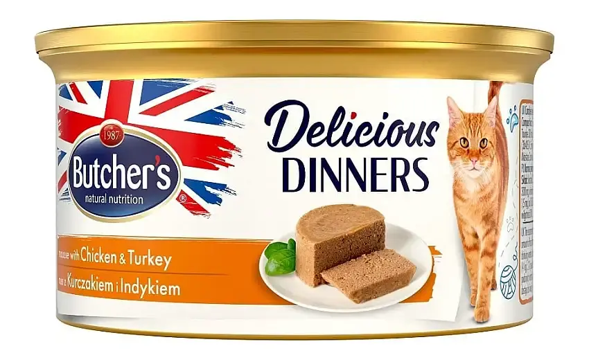 BUTCHER’S Classic Delicious Dinners med kyckling- och kalkonmousse 85 g | Köp online