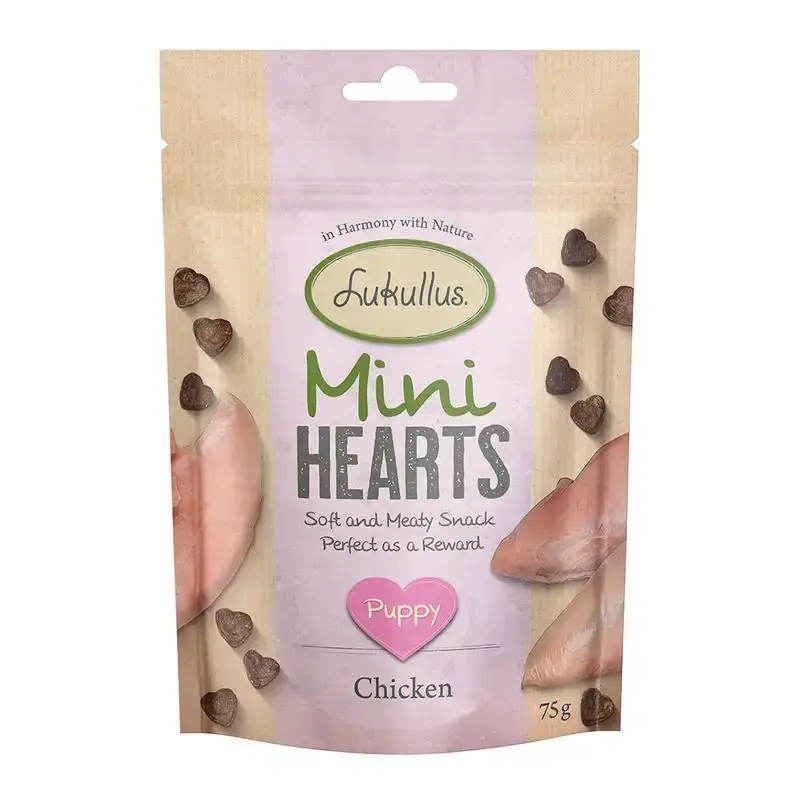 Lukullus Puppy ”Mini Hearts” Snacks med kyckling (spannmålsfritt)-2167767.1 | Nytt i webbutiken