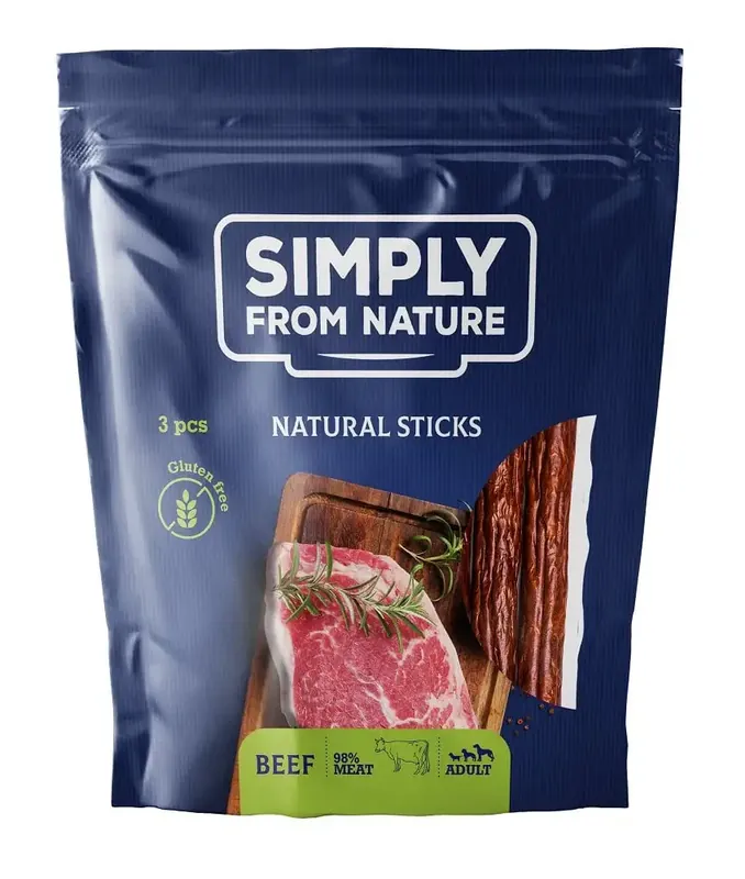 Mycket uppskattad | SIMPLY FROM Nature Nature Sticks med nötkött naturliga cigarrer med nötkött 3 stycken