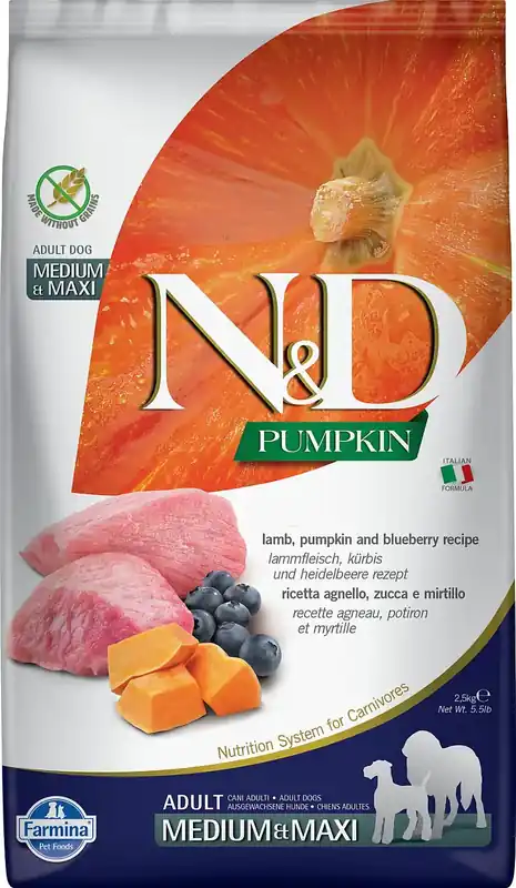 N&D Lamm & Blåbär Adult Medium & Maxi 12 kg - Storsäljare