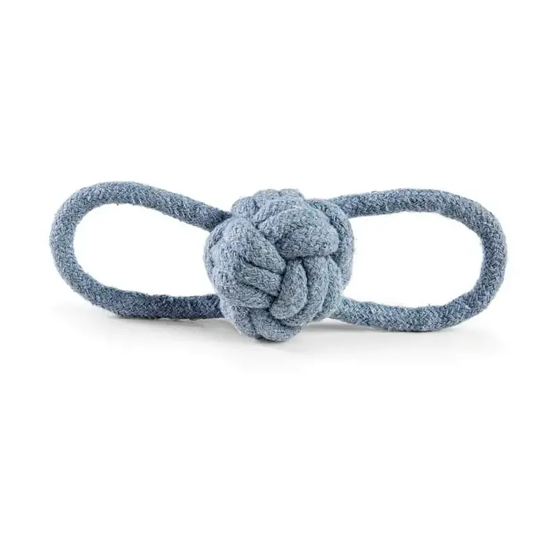 Little&Bigger Recycled Cotton Repboll med Öglor Blå | Beställ online
