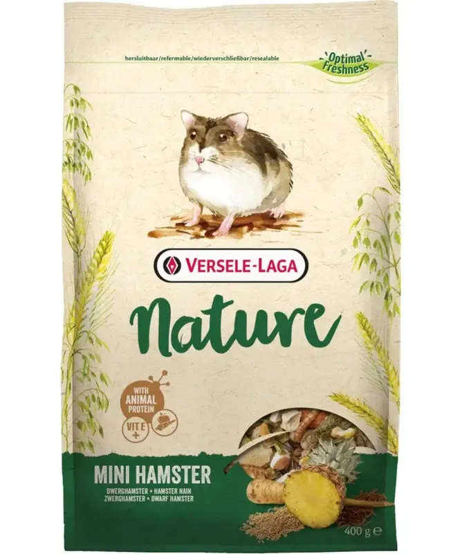 Hög kvalitet | VERSELE-LAGA Mini Hamster Nature spannmålsrik blandning för hamstrar 400g