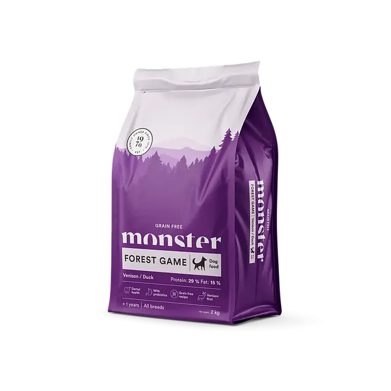 Monster Dog Grain Free Forest Game All Breed Venison & Duck 2 kg - Kundfavorit