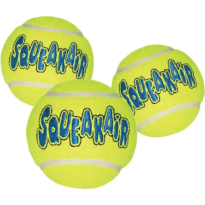 Favorit hos kunderna | Kong SqueakAir Balls 3-pack XS – Små tennisbollar med pipljud för hund