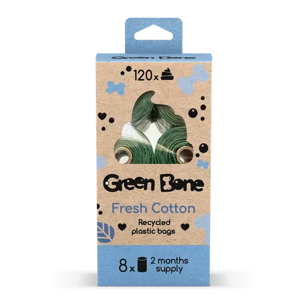 Green Bone bajspåsar 120-pack – Fresh cotton - Bästsäljare