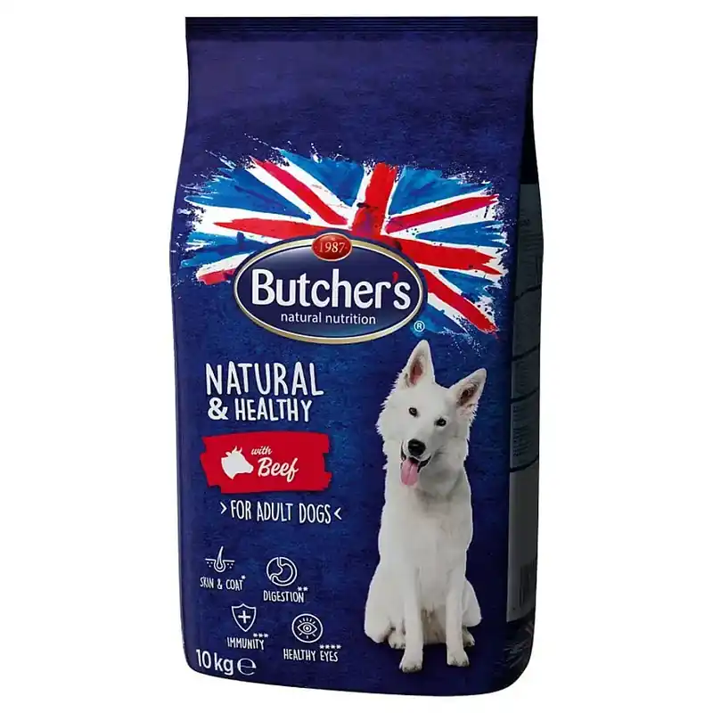 Begränsat lager | BUTCHER’S Natural&Healthy torrfoder för hundar med nötkött 10 kg