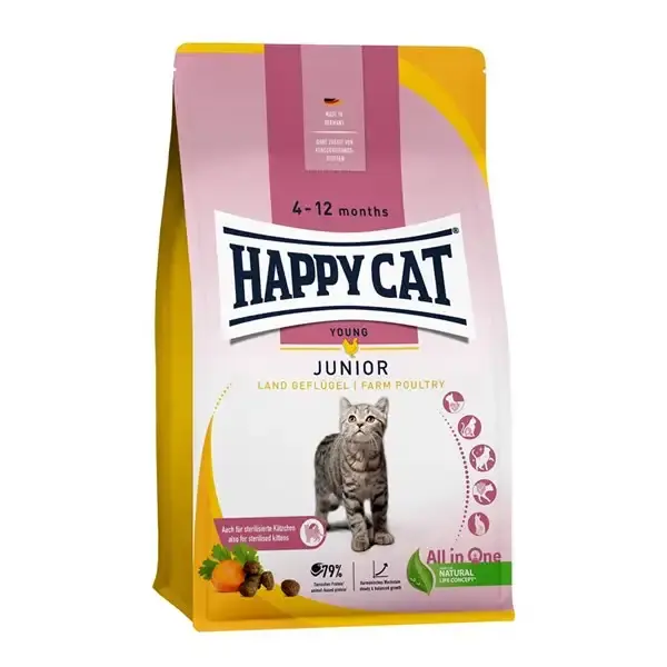Happy Cat Junior fågel 10kg - Fabrikspris