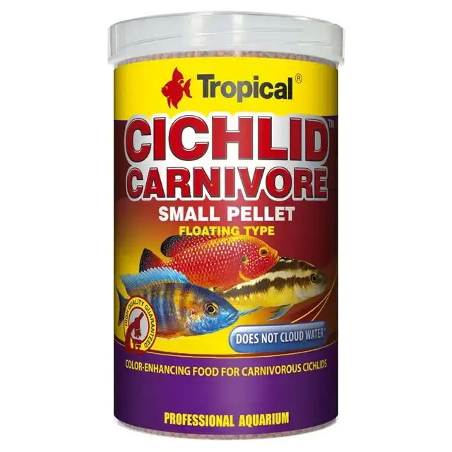 Premiumkvalitet | Tropical Cichlid Carnivore Small Pellet – 1000 ml