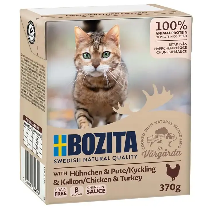 Bozita Katt Tetra Bitar i sås Kyckling & Kalkon 370g | Köp nu