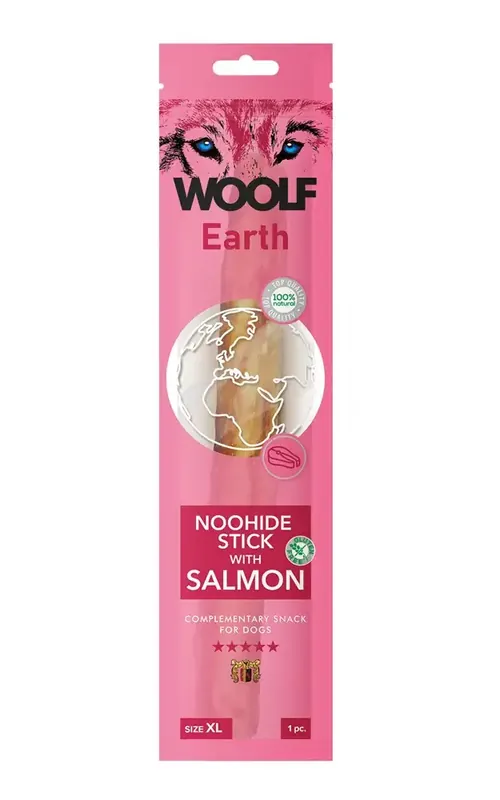 Rabatt - Hundgodis Woolf Earth Noohide Stick Salmon XL