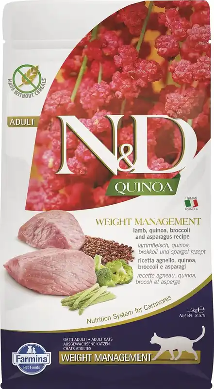 Populär - FARMINA N&D Quinoa Cat VIKTSÄKRING Lamm & Broccoli 1,5 kg