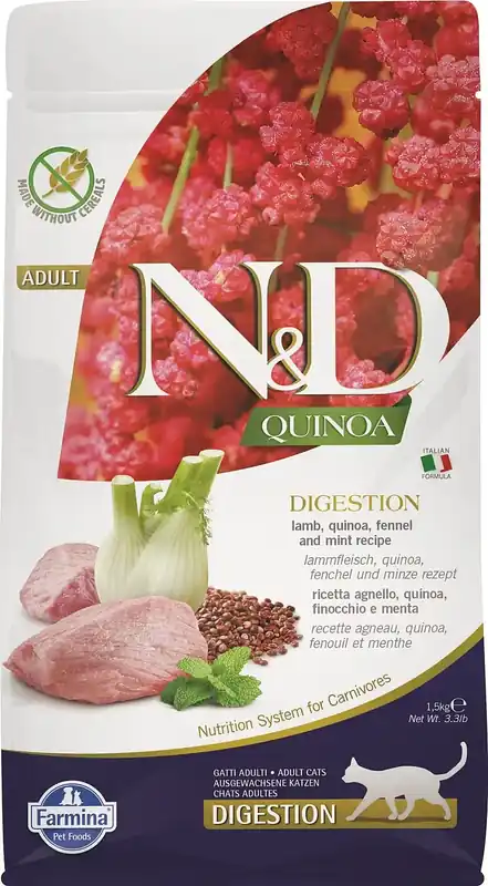 FARMINA N&D Quinoa Cat Digestion Lamm & Fänkål 1,5 kg | Säker betalning