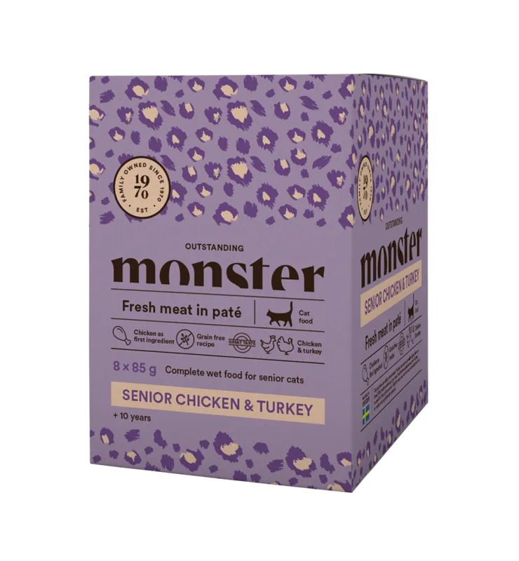 Nyhet i webbutiken | Monster Senior Chicken/Turkey 8x85g