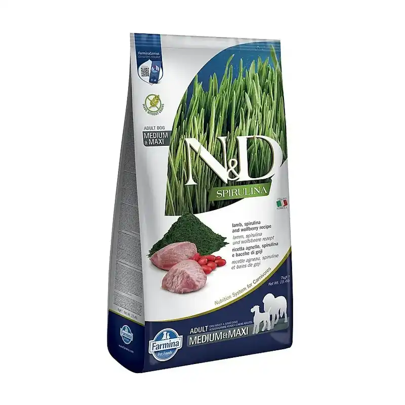 Farmina N&D Dog Spirulina & Lamb M/L 7 kg | Missa inte erbjudandet