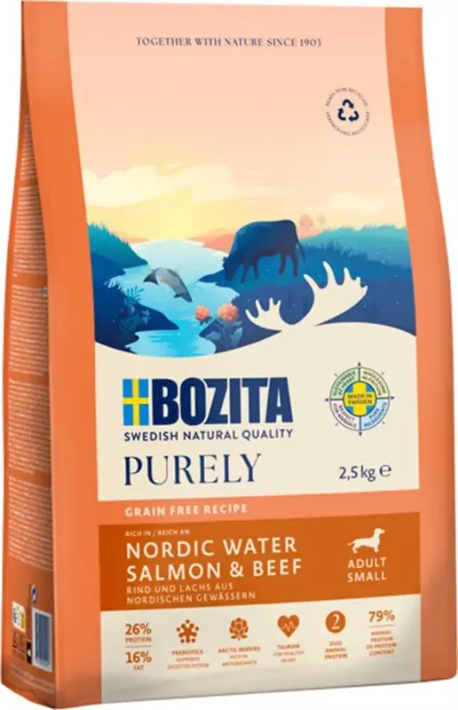Bozita Purely Adult Small Salmon & Beef 2,5 kg | Premiumkvalitet