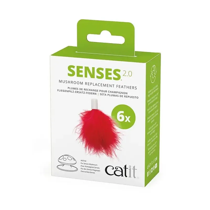 Spara nu | Catit Senses 2.0 Refill-fjädrar till Akiveringsleksak Flugsvamp 6-pack
