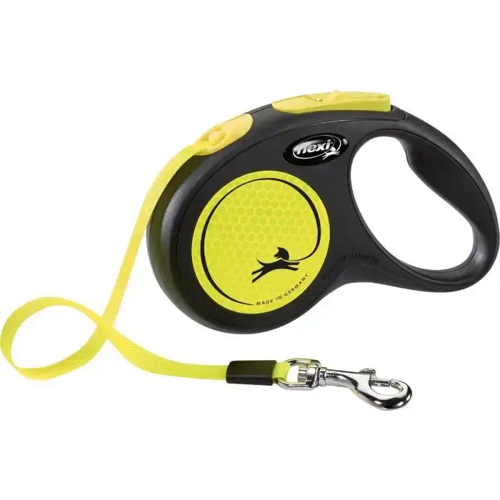 Flexi Neon Tape Gul 5m – Rullkoppel med 5 meter koppelband och reflex - Endast ett fåtal kvar