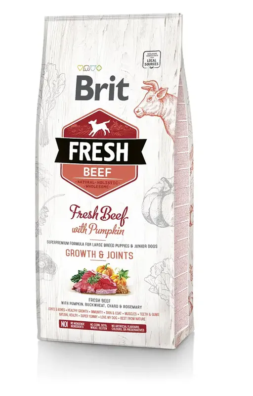 BRIT Fresh nötkött med pumpa Puppy Large 12 kg | Mycket populär
