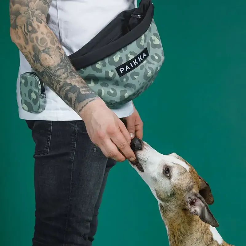 Smidig beställning | PAIKKA Visibility Treat Bag Midjeväska Leopard Grön