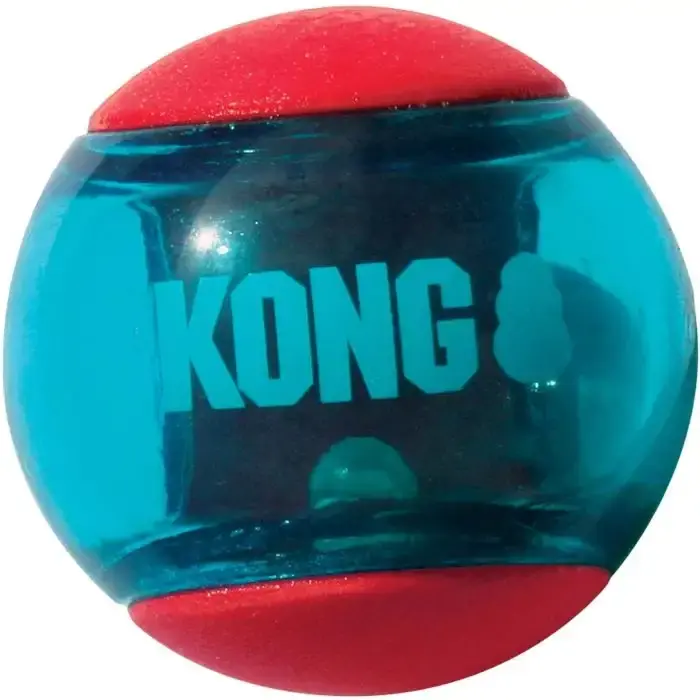 Kong Squeezz Action Red – Färgstark gummiboll med pip - Finns nu