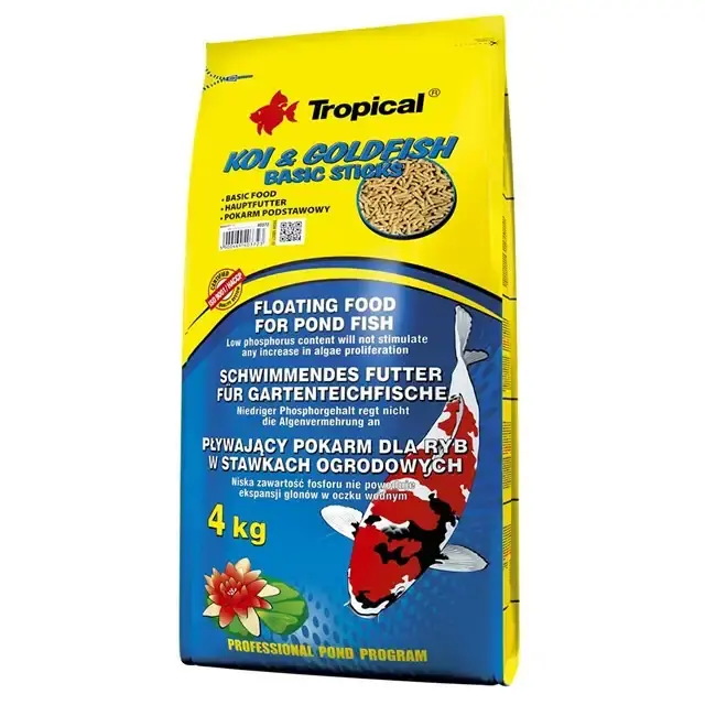 Tropical Koi & Goldfish Basic Sticks – 4 kg - Enkel retur