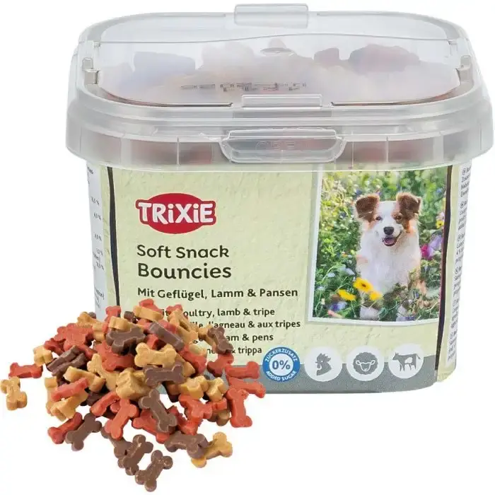 Soft Snack Bouncies 140g – Mjuka ben med fågel, lamm och vom - Precis tillagt