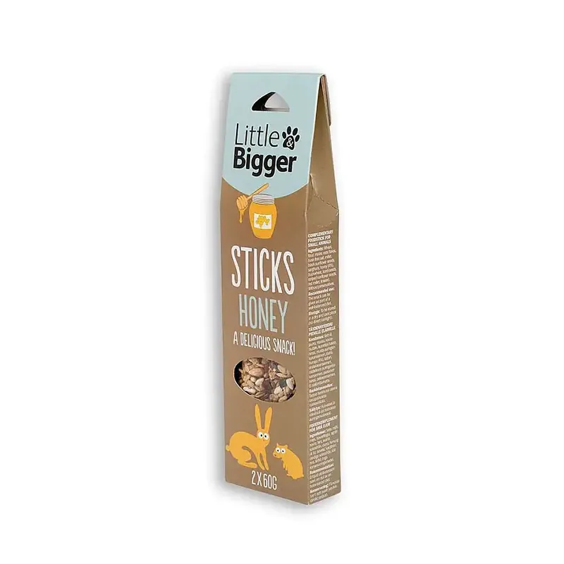 Little&Bigger Sticks Smådjur Honung 2×60 g | I lager