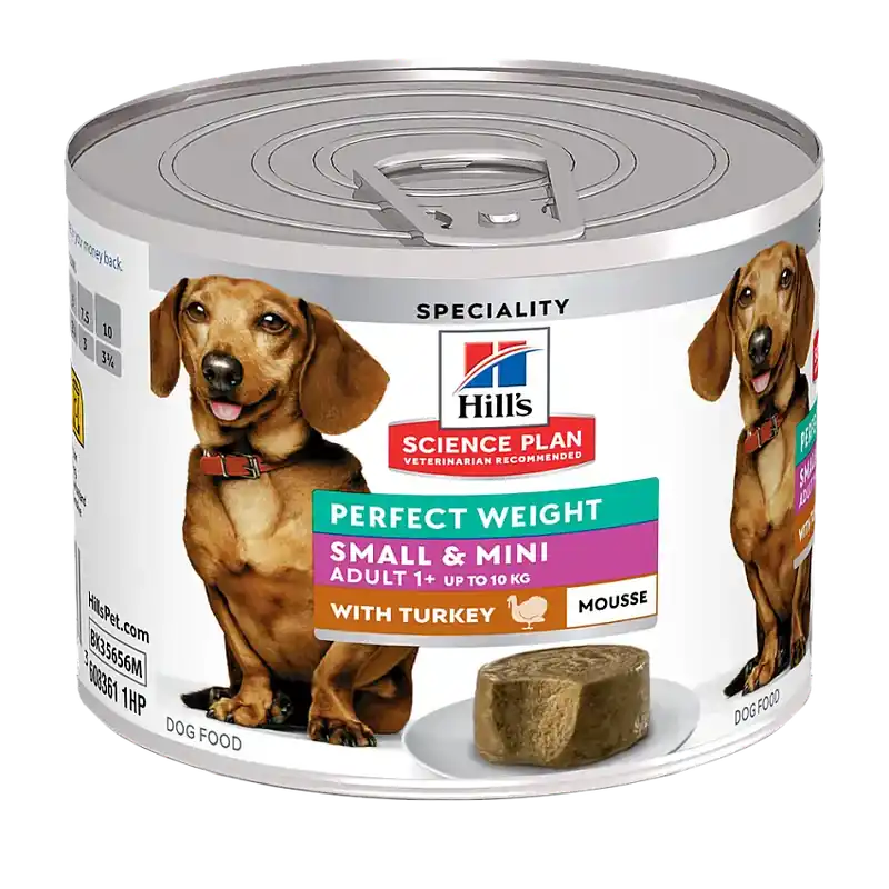 Premium - Hill’s Science Plan Canine Adult Perfect Weight Small & Mini Mousse Turkey 12×200 g