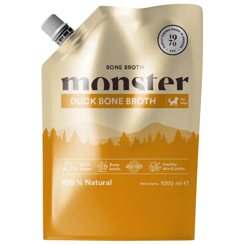 Monster Dog Bone Broth Duck 1000 ml | Premiumkvalitet